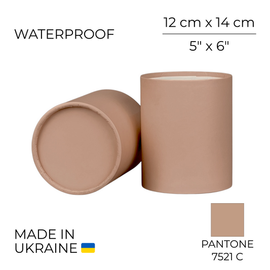 Round Flower Box 5" x 6" | 12 × 14 cm Mousse Mocha (1 pc)