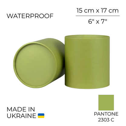 Round Flower Box 6" x 7" | 15 × 17 cm Olive (1 pc)