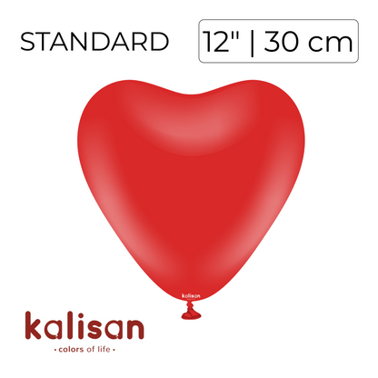 Kalisan 12" Heart | Standard Red (25 pcs)