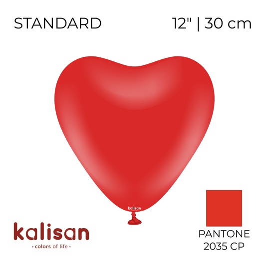 Kalisan 12" Heart | Standard Red (25 pcs)