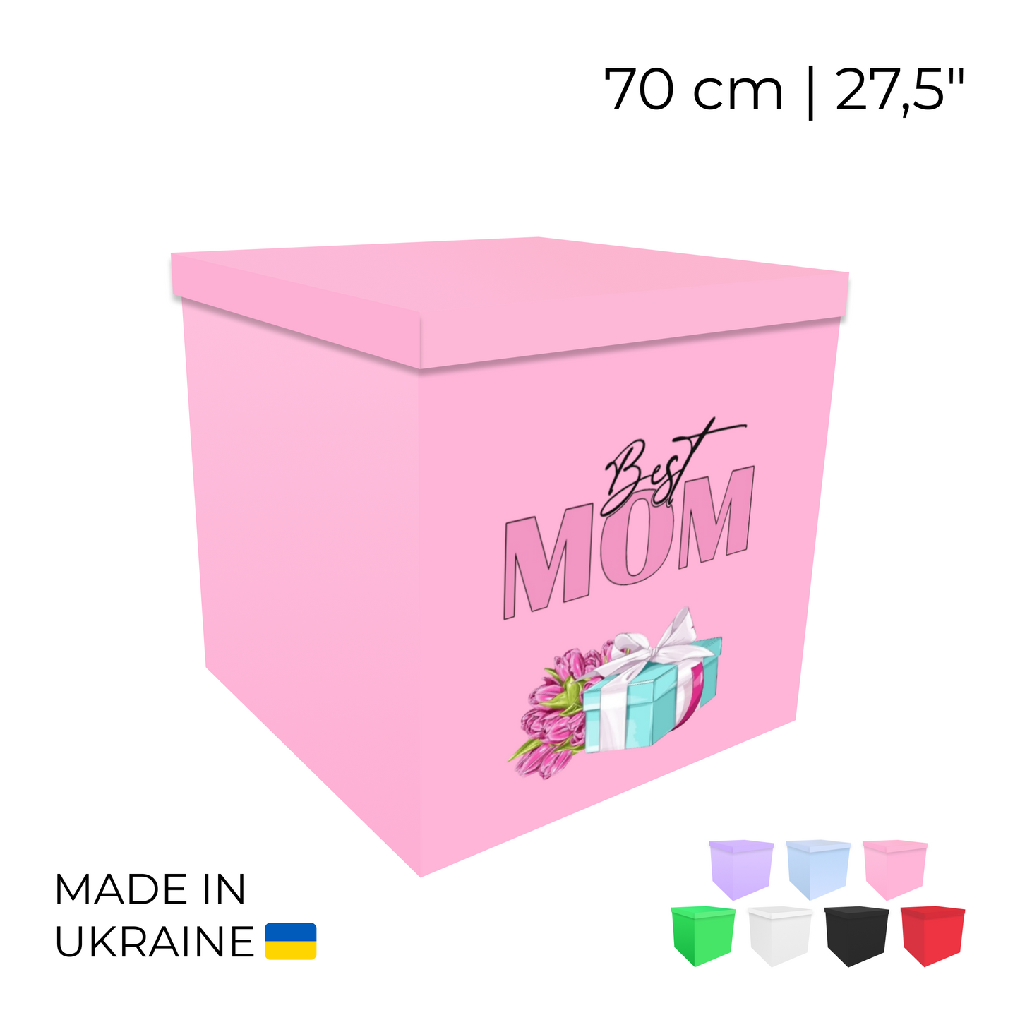 Printed Balloon Box " Best Mom"