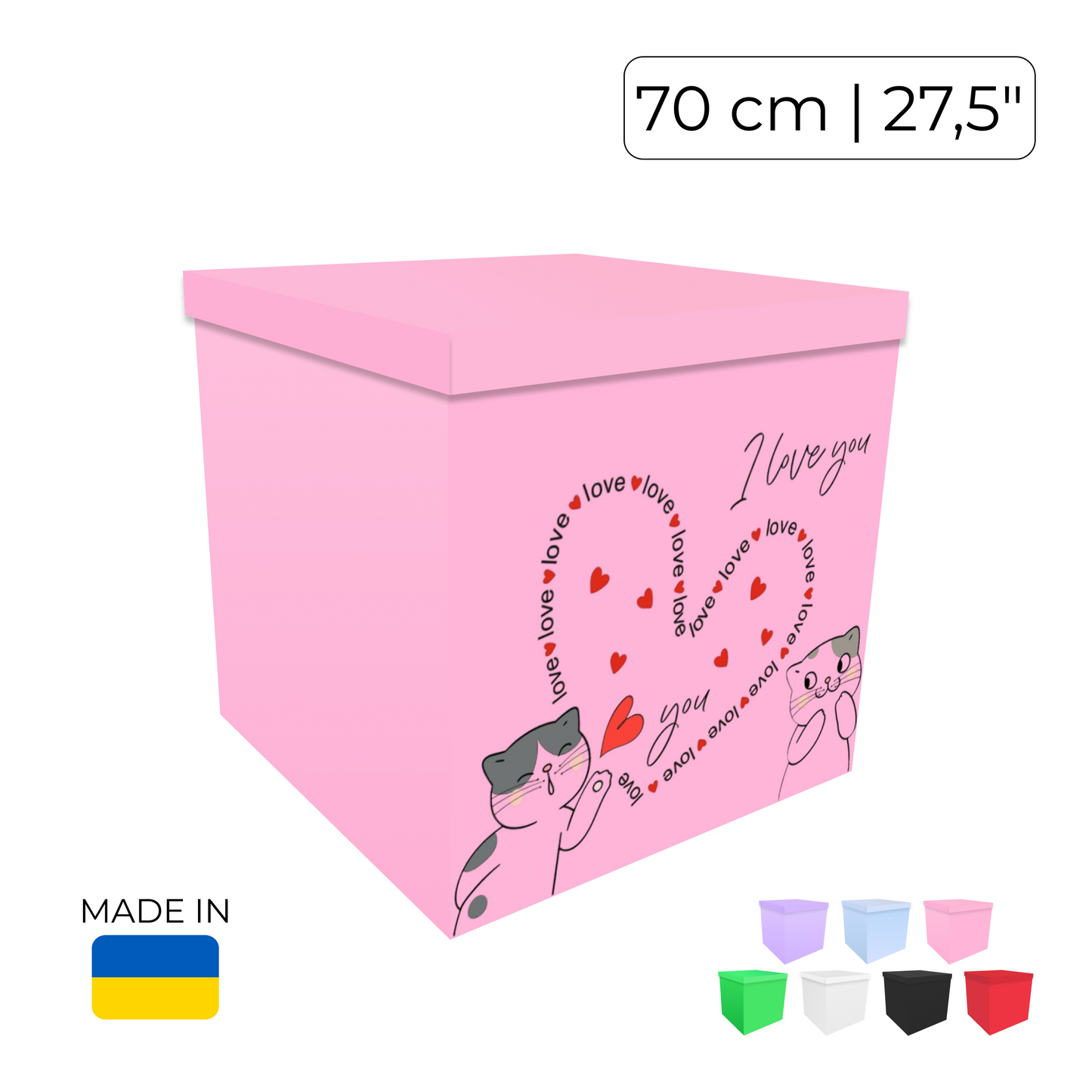 Printed Balloon Box "I Love You"