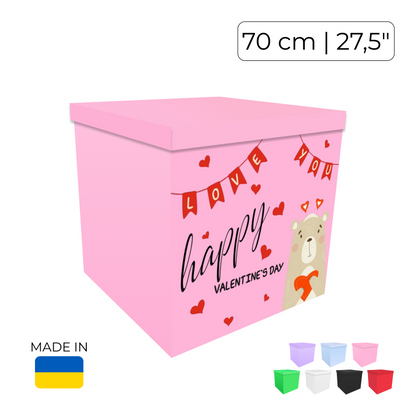 Printed Balloon Box "Happy Valentine's Day"