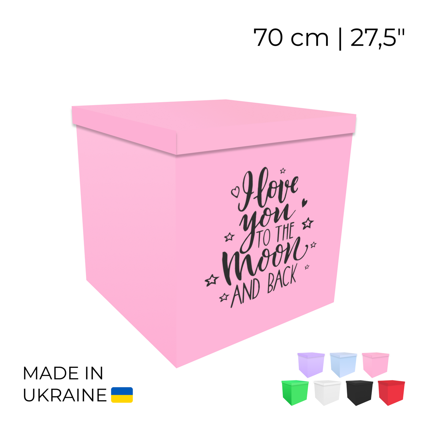 Printed Balloon Box 70 cm | 28" - "To the Moon and Back"
