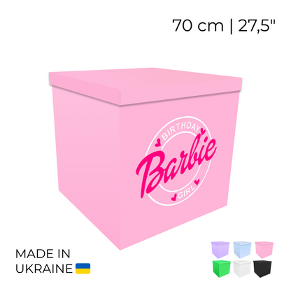 Printed Balloon Box 70 cm | 28" - "Barbie"