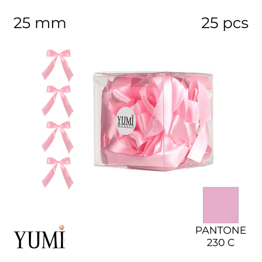 Satin Bow Set 008 Pink | 25 mm (25 pcs)