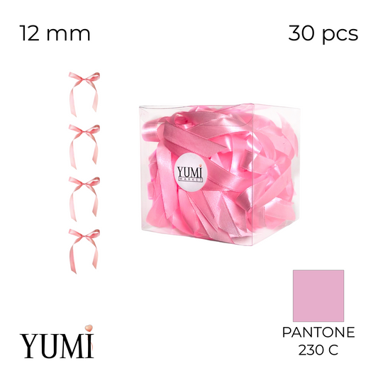 Satin Bow Set 004 Pink | 12 mm (30 pcs)