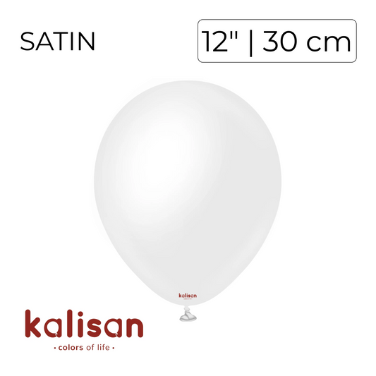 Kalisan 12" | Opaque Satin Snow White (100 pcs)