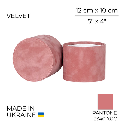 Velvet Round Flower Box 5" x 4" | 12 × 10 cm Powdery (1 pc)