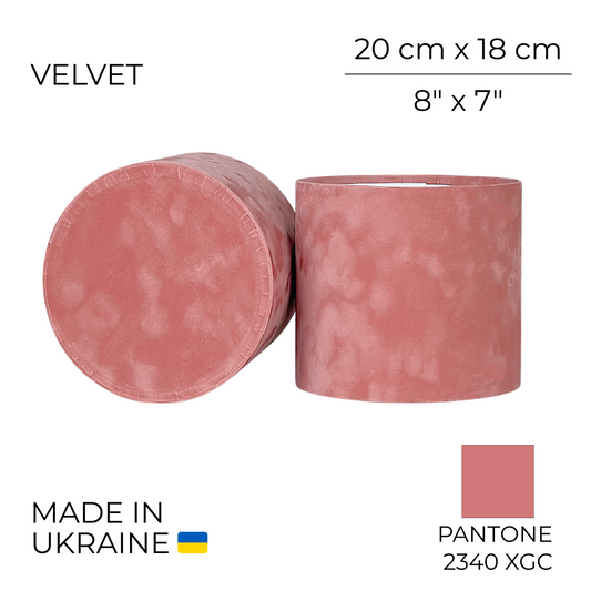 Velvet Round Flower Box 8" x 7" | 20 × 18 cm Powdery (1 pc)
