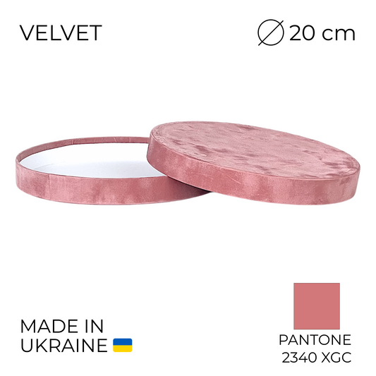Lid for Velvet Round Flower Box 8" x 7" | 20 × 18 cm Powdery (1 pc)