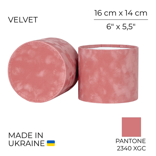 Velvet Round Flower Box 6" x 5,5" | 16 × 14 cm Powdery (1 pc)