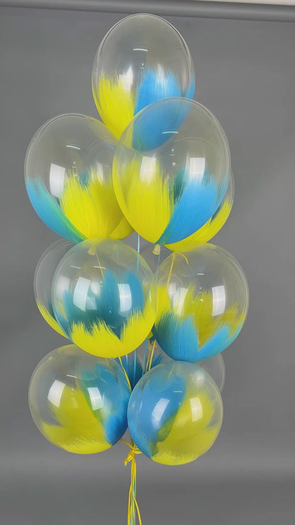 Belbal 12" | Brush Blue and Yellow on Transparent (25 pcs)