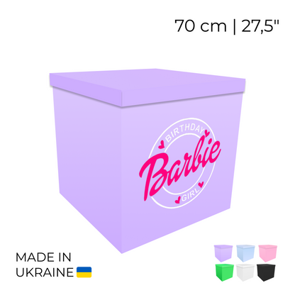 Printed Balloon Box 70 cm | 28" - "Barbie"