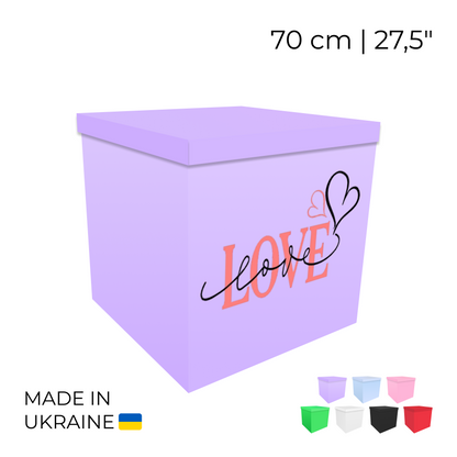 Printed Balloon Box 70 cm | 28" - "Love"