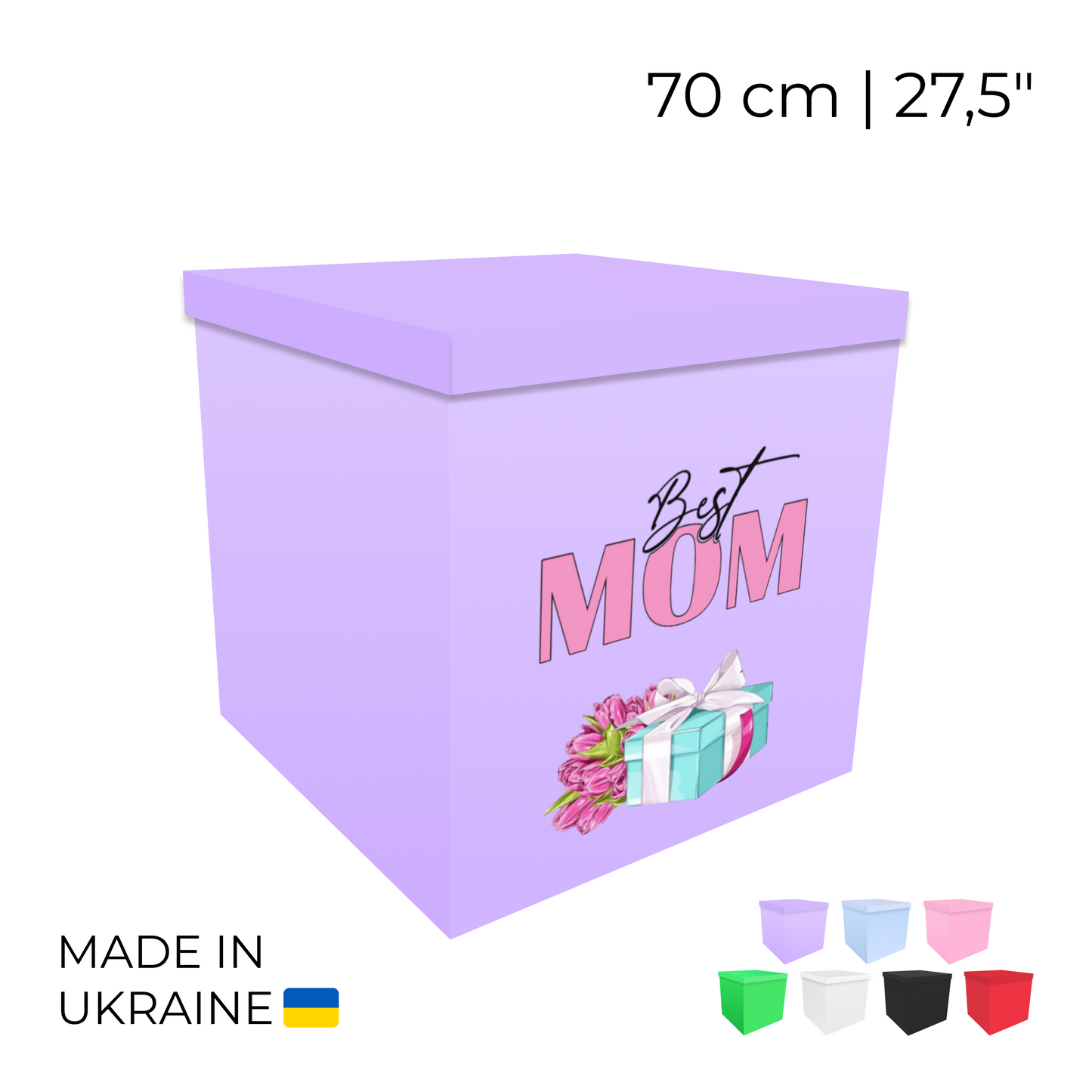 Printed Balloon Box " Best Mom"