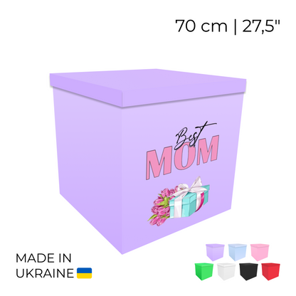 Printed Balloon Box " Best Mom"