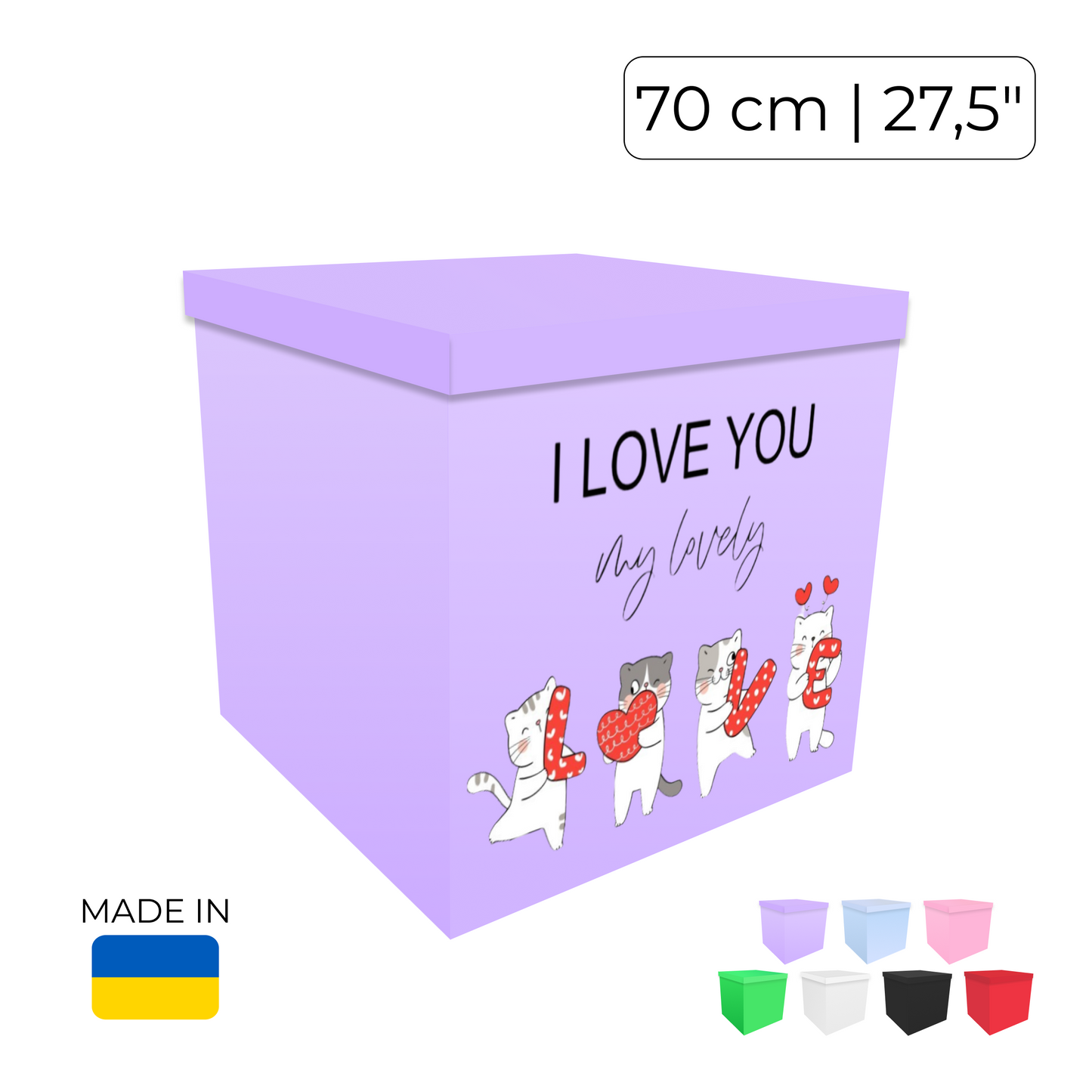 Printed Balloon Box "I Love You, My Lovely"