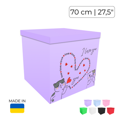 Printed Balloon Box "I Love You"