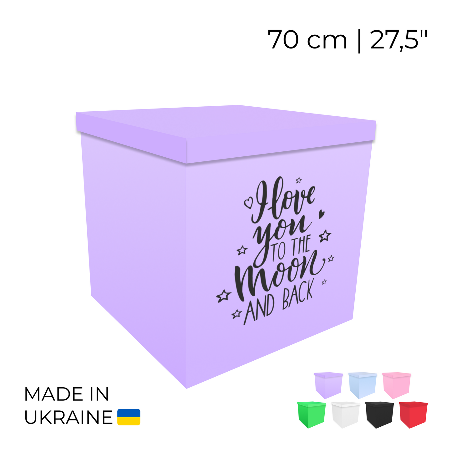 Printed Balloon Box 70 cm | 28" - "To the Moon and Back"
