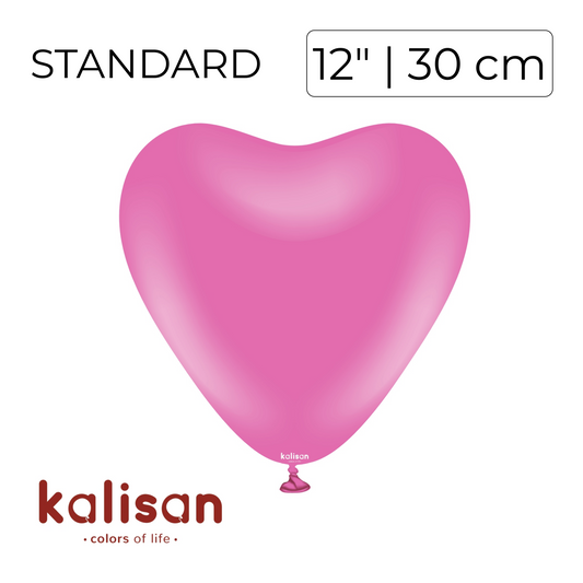 Kalisan 12" Heart | Standard Queen Pink (25 pcs)