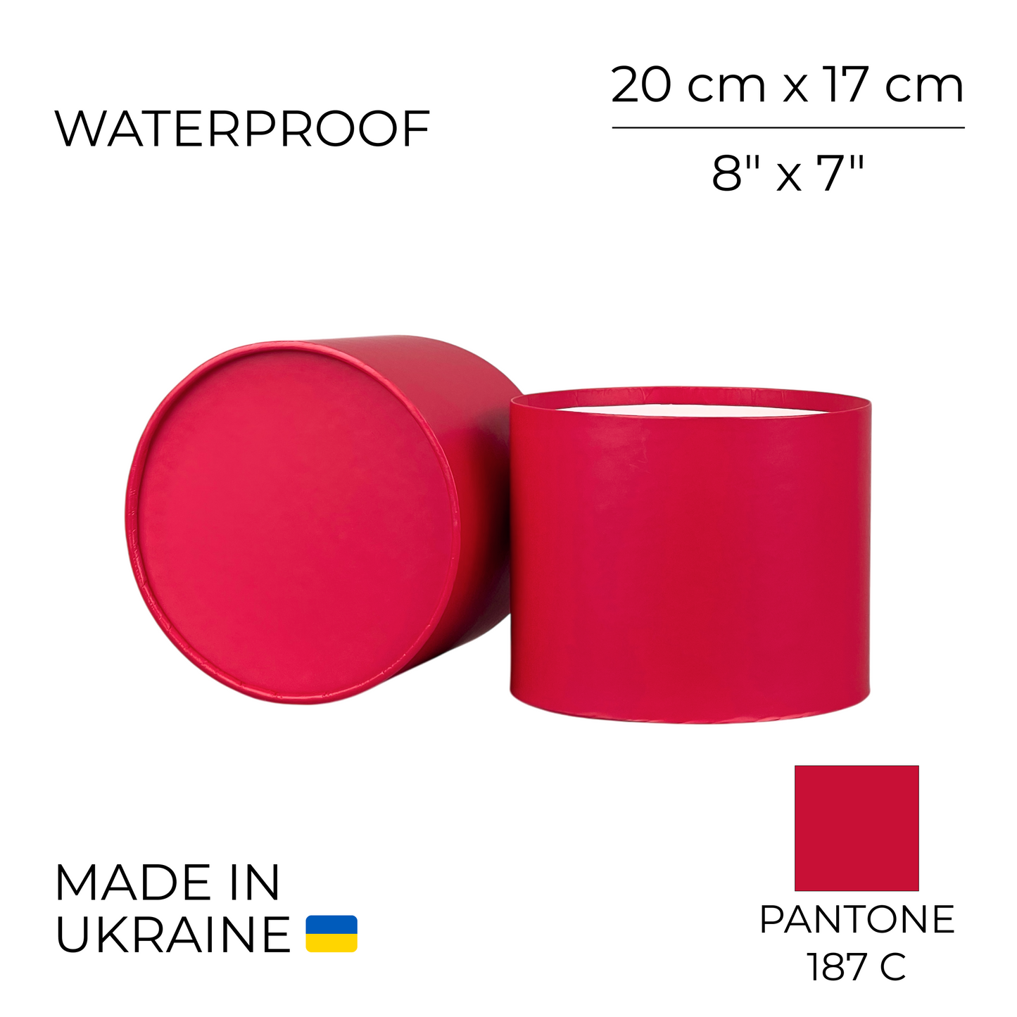 Round Flower Box 8" x 7" | 20 × 17 cm Raspberry (1 pc)