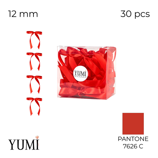 Satin Bow Set 005 Red | 12 mm (30 pcs)