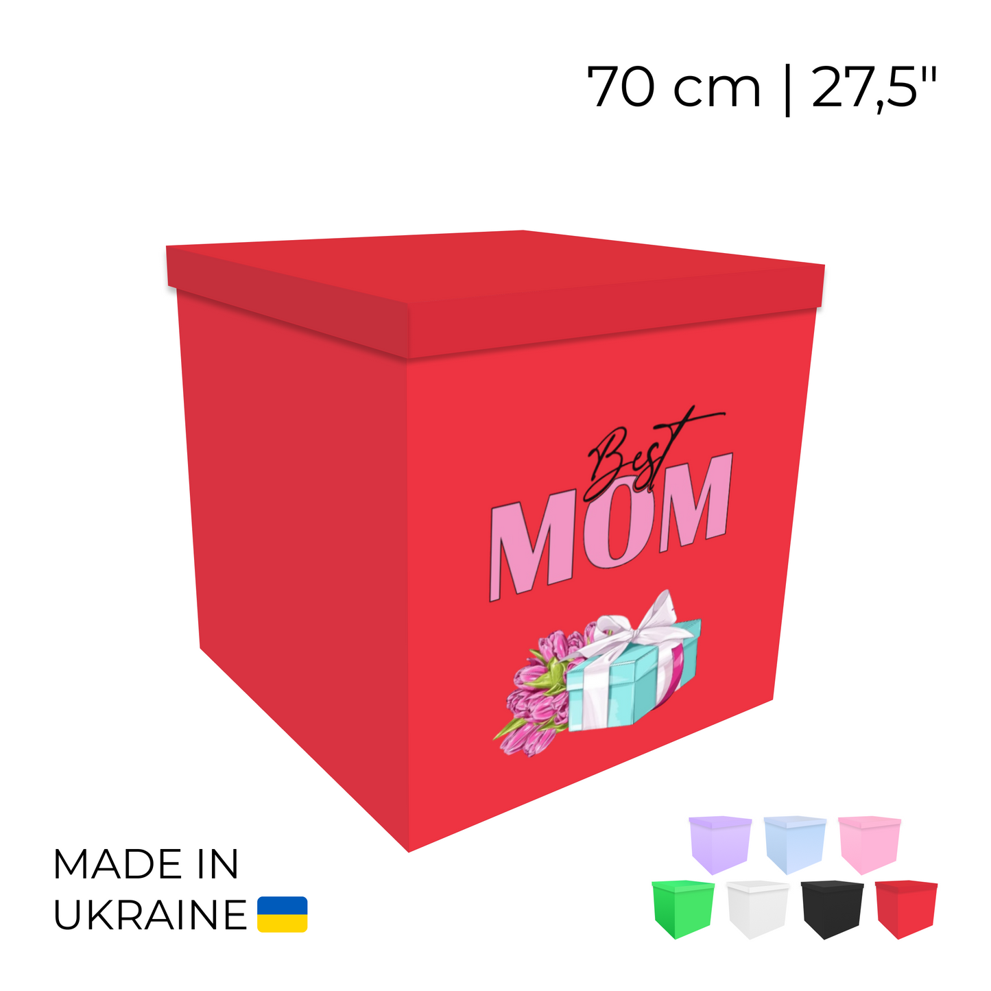 Printed Balloon Box " Best Mom"