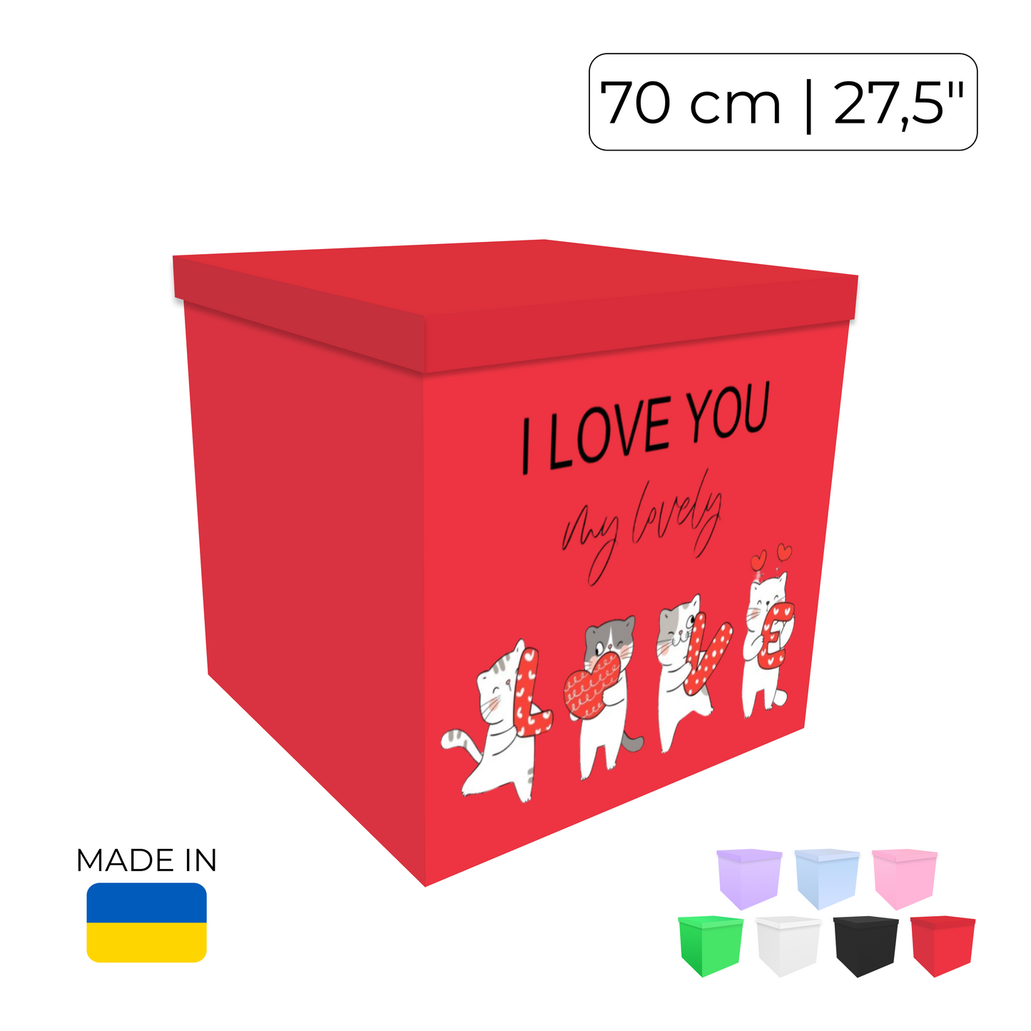 Printed Balloon Box "I Love You, My Lovely"