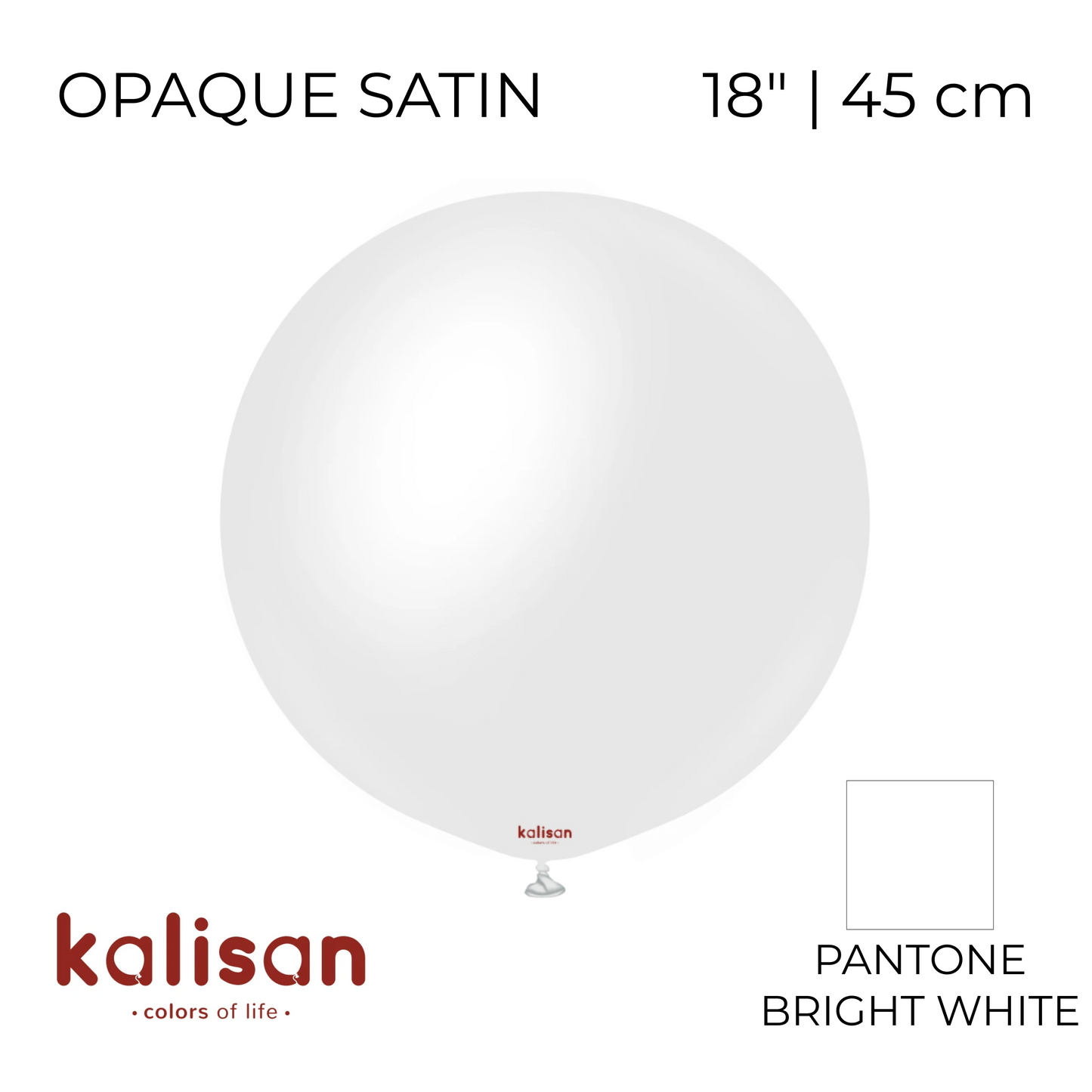 Kalisan 18" | Opaque Satin 14 Snow White (25 pcs)