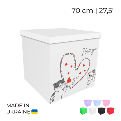 Printed Balloon Box 70 cm | 28" - "I Love You"