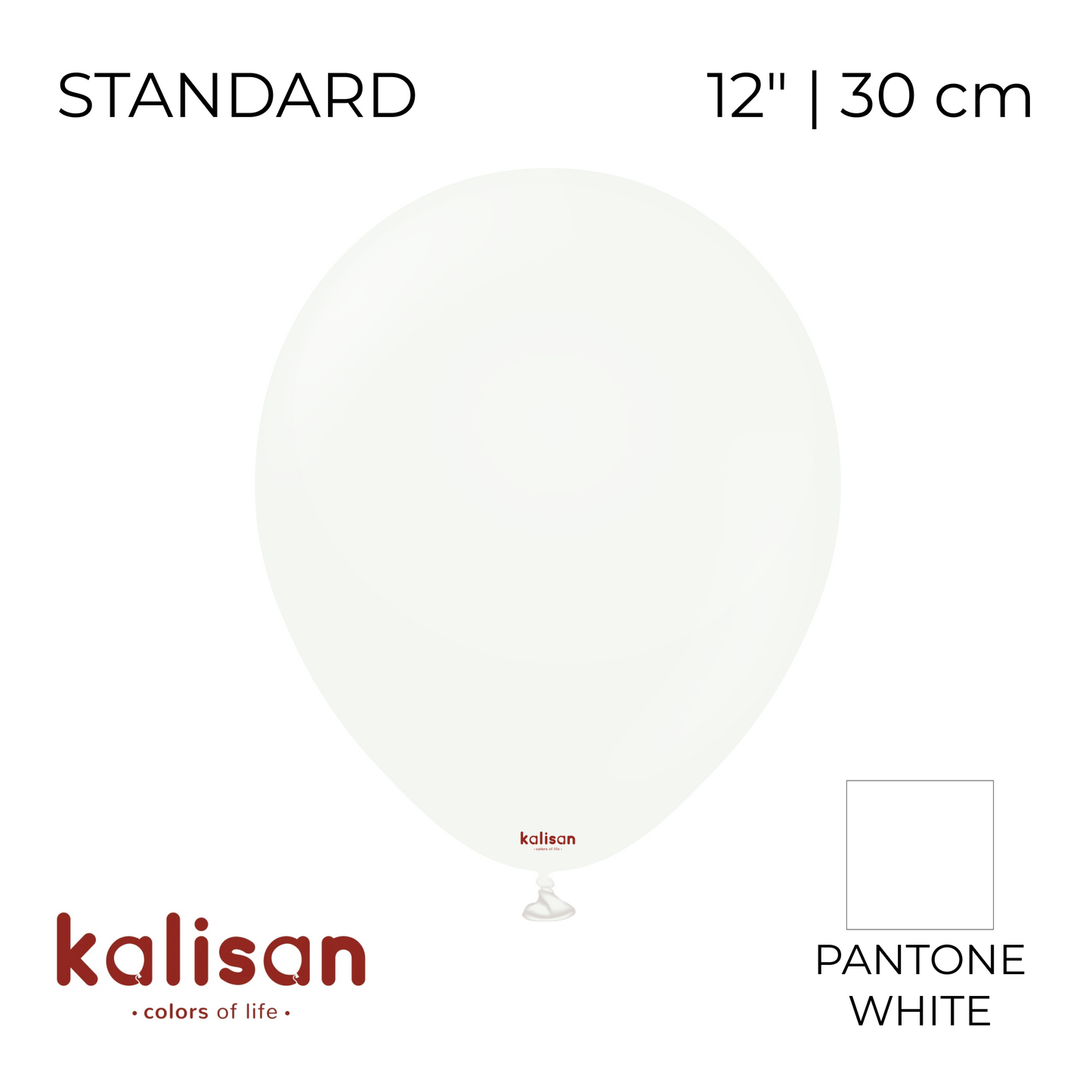 Kalisan 12" | Standard 20 White (100 pcs)
