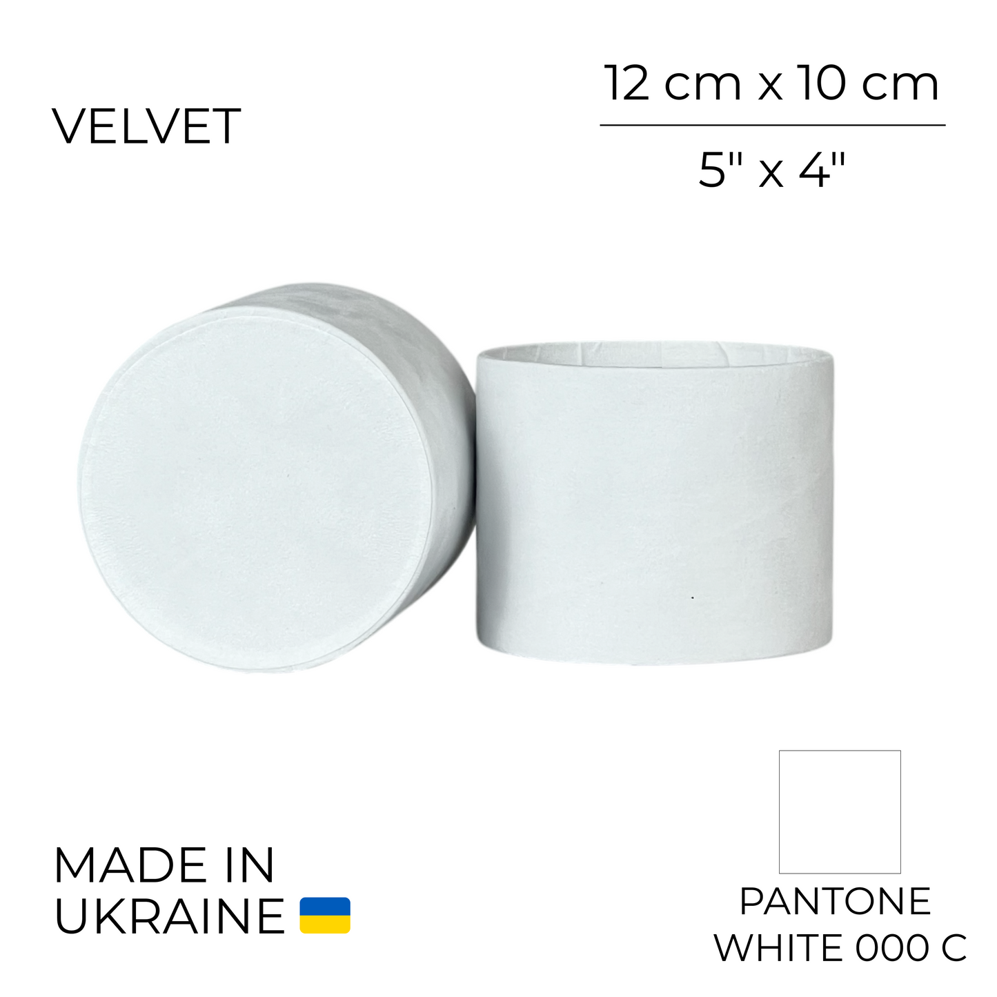 Velvet Round Flower Box 5" x 4" | 12 × 10 cm White (1 pc)
