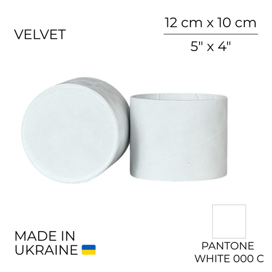 Velvet Round Flower Box 5" x 4" | 12 × 10 cm White (1 pc)