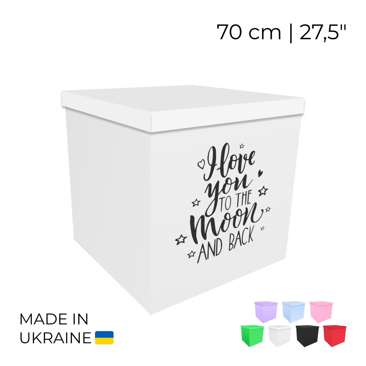 Printed Balloon Box 70 cm | 28" - "To the Moon and Back"
