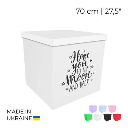 Printed Balloon Box 70 cm | 28" - "To the Moon and Back"