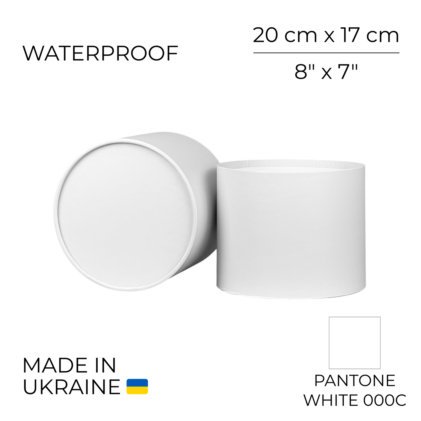 Round Flower Box 8" x 7" | 20 × 17 cm White (1 pc)