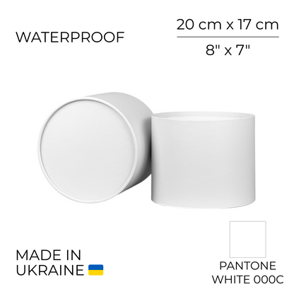 Round Flower Box 8" x 7" | 20 × 17 cm White (1 pc)