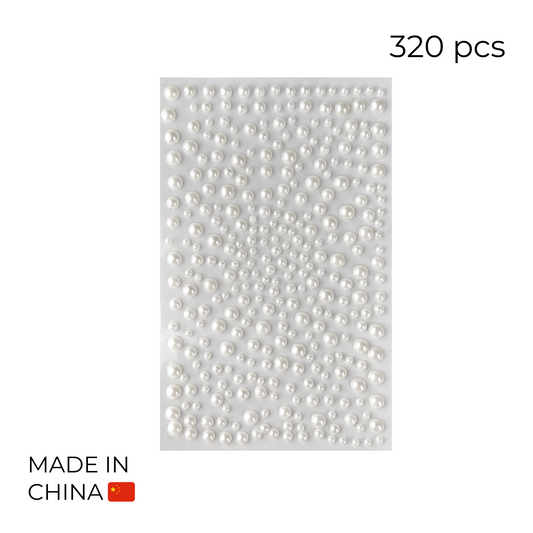 Self-adhesive Flat Back Pearls - White (320 pcs)