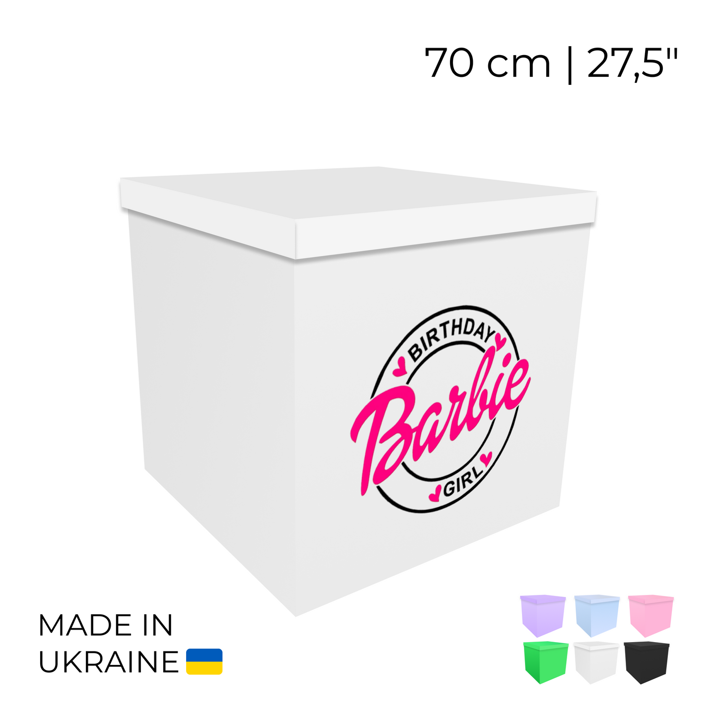 Printed Balloon Box 70 cm | 28" - "Barbie"
