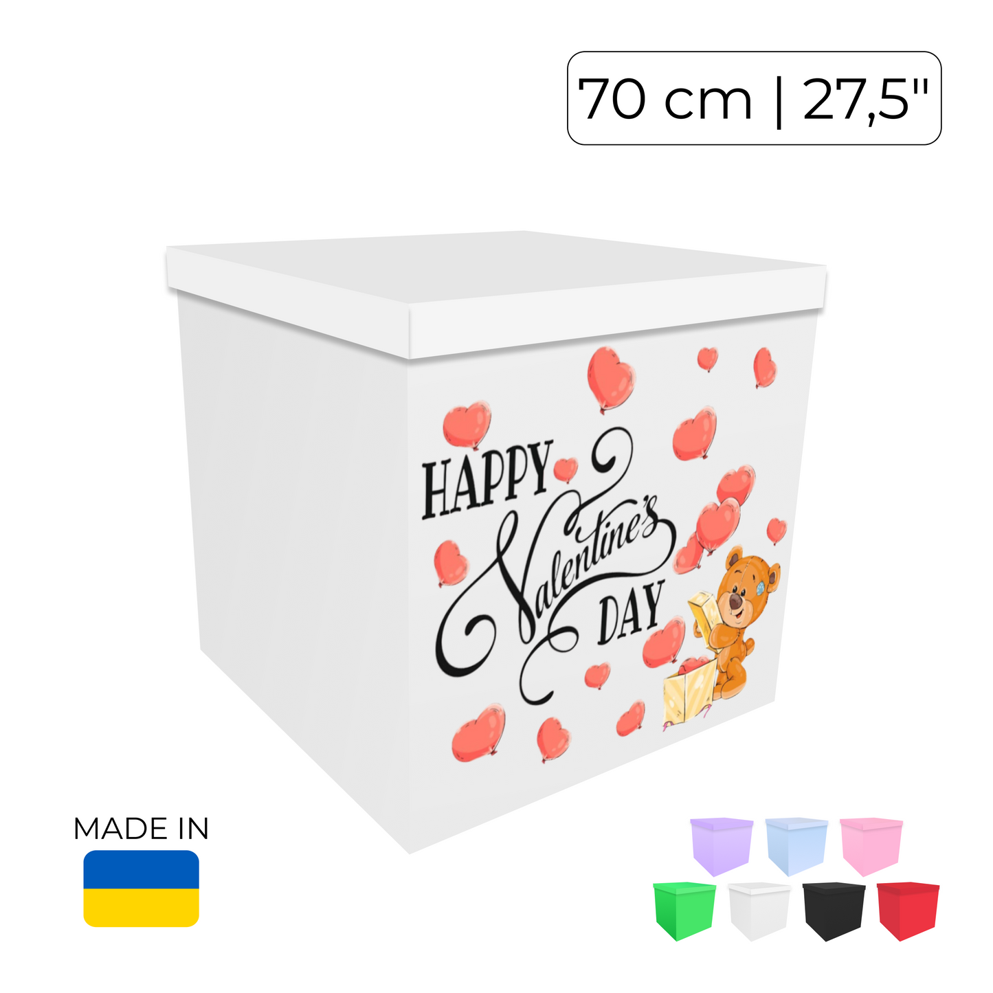 Printed Balloon Box "Happy Valentine's Day"