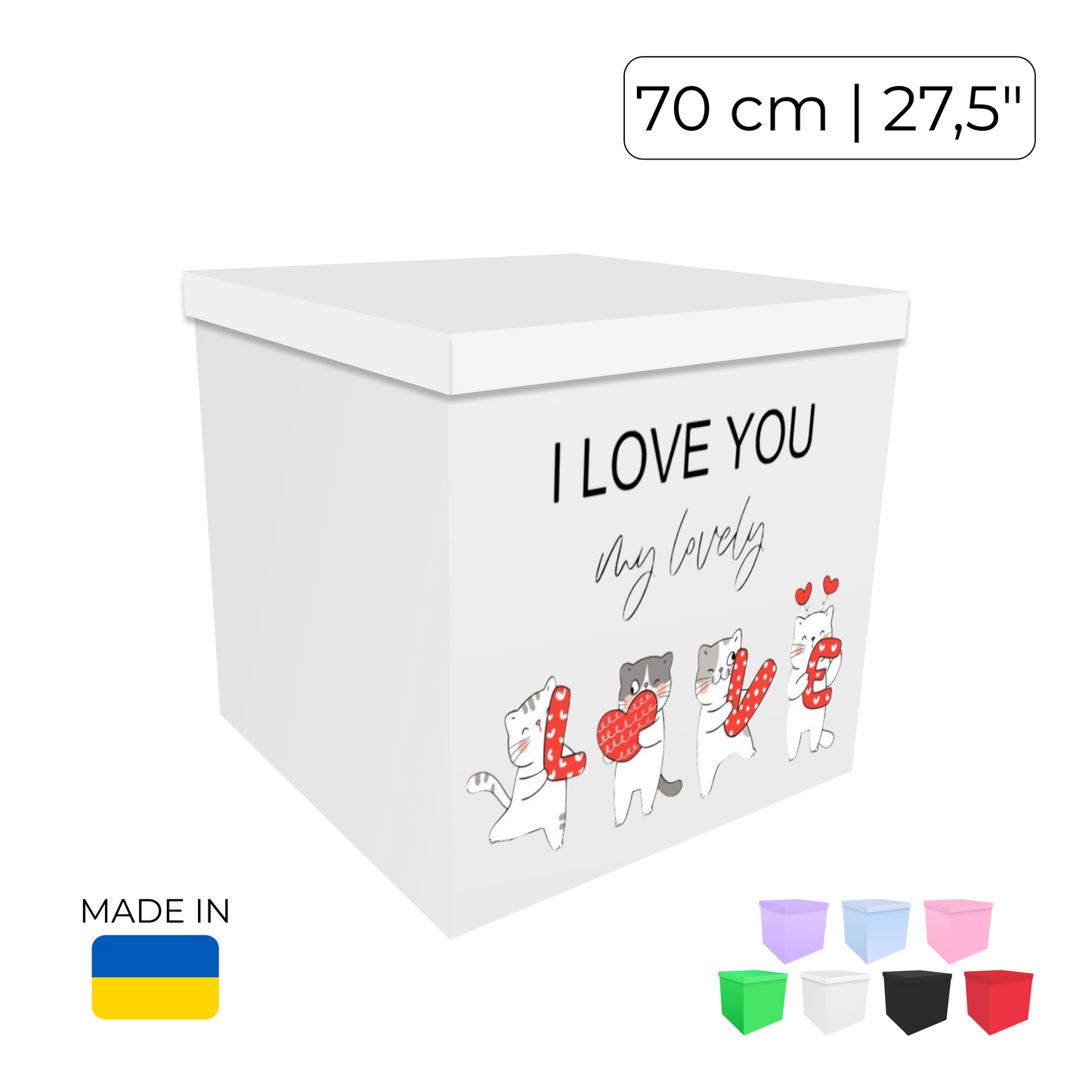 Printed Balloon Box "I Love You, My Lovely"