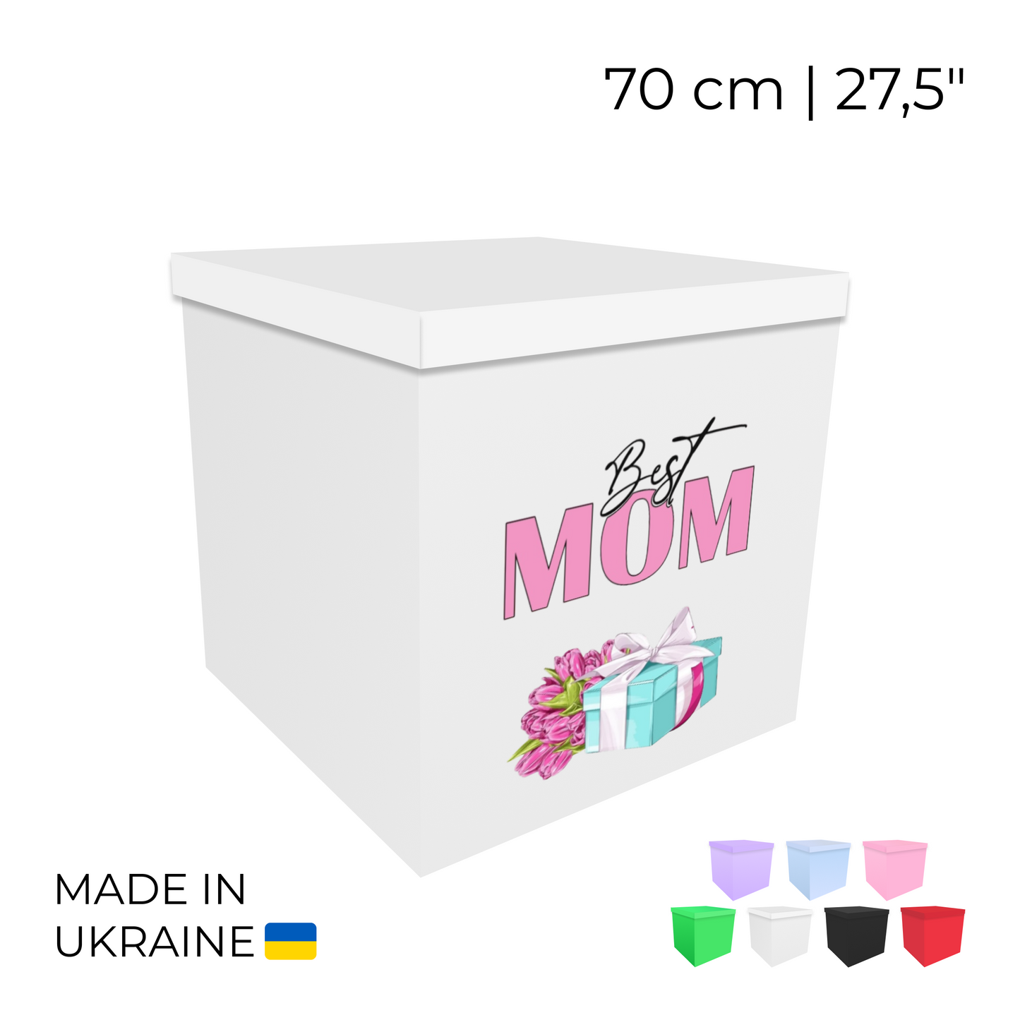 Printed Balloon Box " Best Mom"