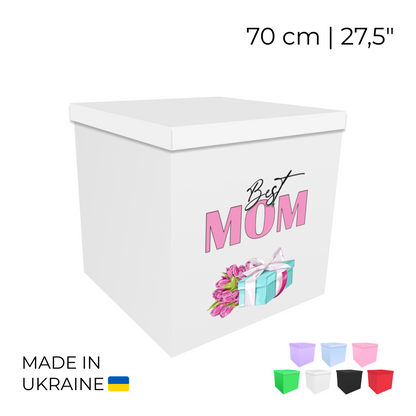 Printed Balloon Box " Best Mom"