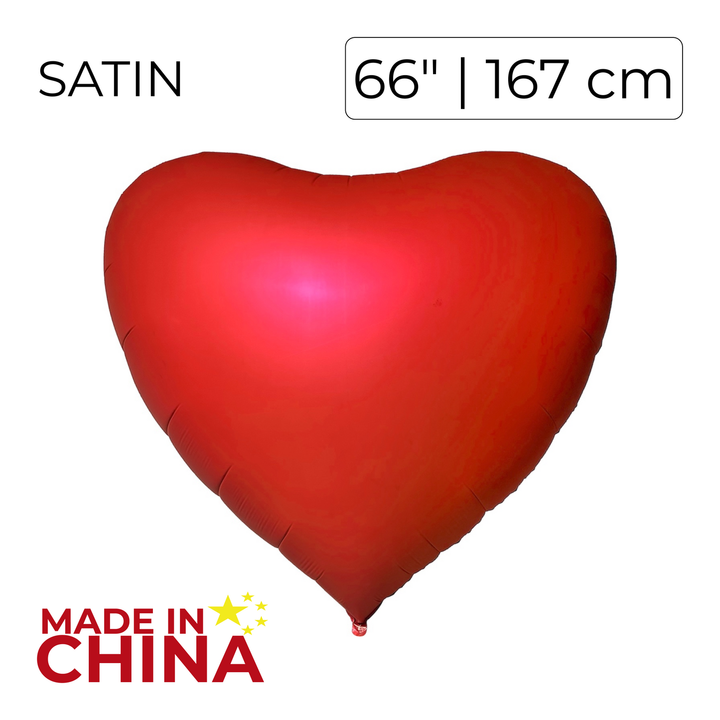 China 66" Heart | Satin Red (1 pc)