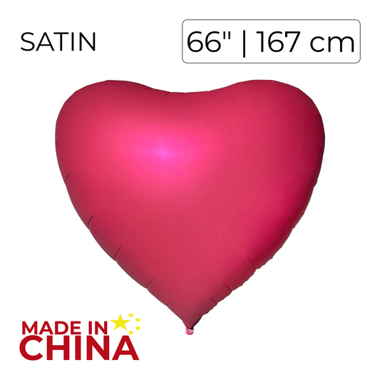 China 66" Heart | Satin Fuchsia (1 pc)